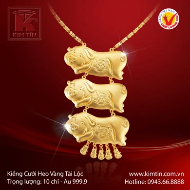Kiềng Cưới Heo Vàng Tài Lộc Vàng 24K