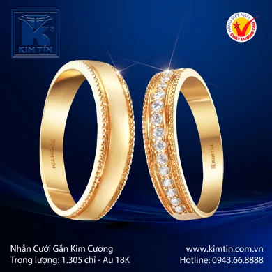 Nhẫn cưới Vàng tây 18K