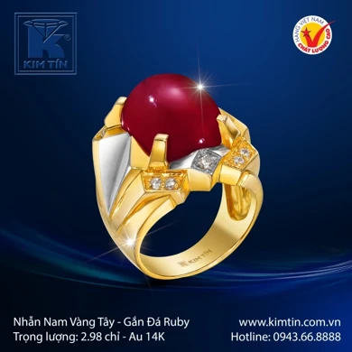 Nhẫn nam vàng màu 14K