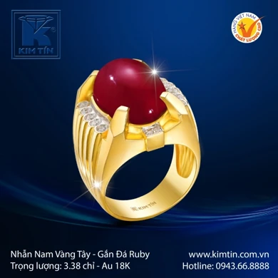 Nhẫn nam vàng màu 18K