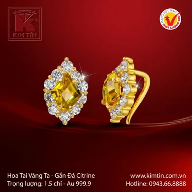 Hoa tai vàng 24K