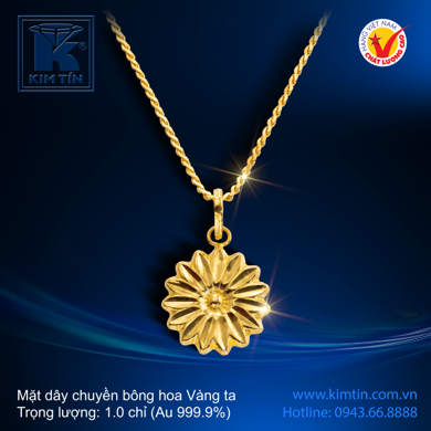 Mặt dây chuyền bông hoa - Vàng 24k