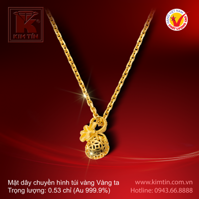 Mặt dây chuyền hình túi vàng - Vàng 24k 