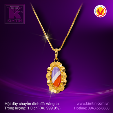 Mặt dây chuyền đinh đá - Vàng 24k
