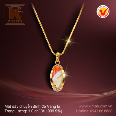 Mặt dây chuyền đính đá - Vàng 24k