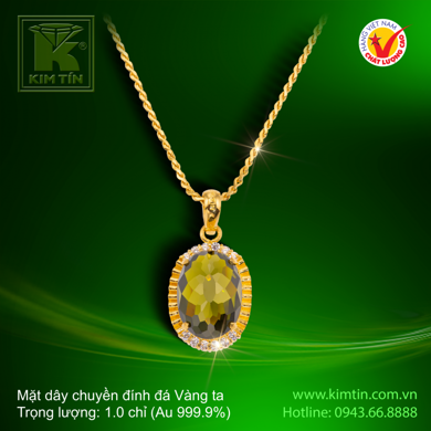 Mặt dây chuyền đính đá - Vàng 24k 