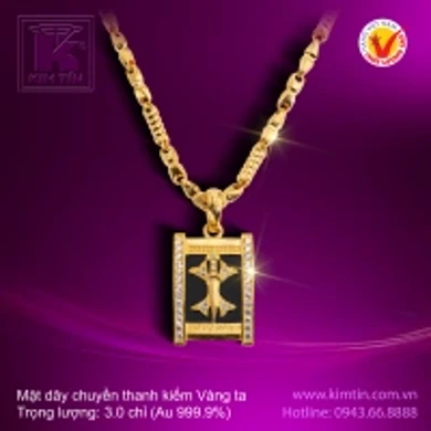 Mặt dây chuyền hình cây kiếm - Vàng 24k 