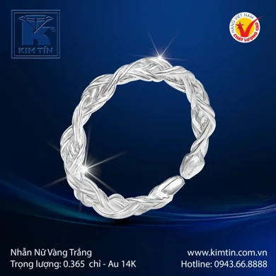 Nhẫn nữ vàng trắng 14K