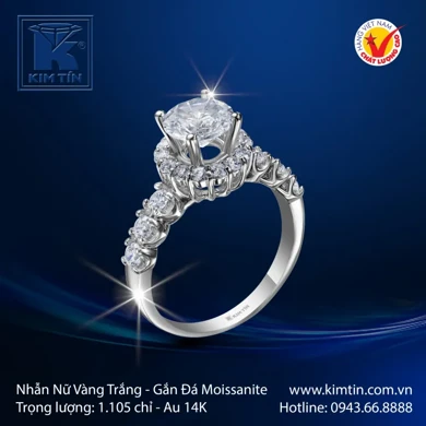 Nhân nữ vảng trắng 14K