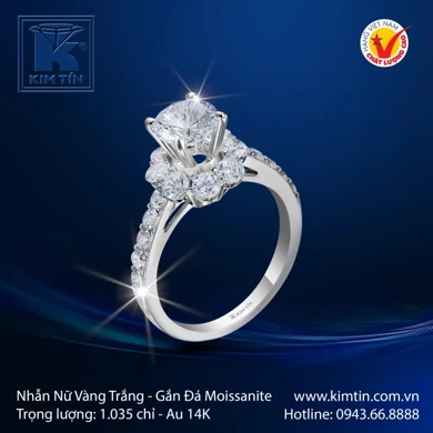 Nhân nữ vảng trắng 14K