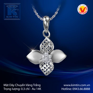 Mặt Dây Chuyền Vàng Trắng 14K