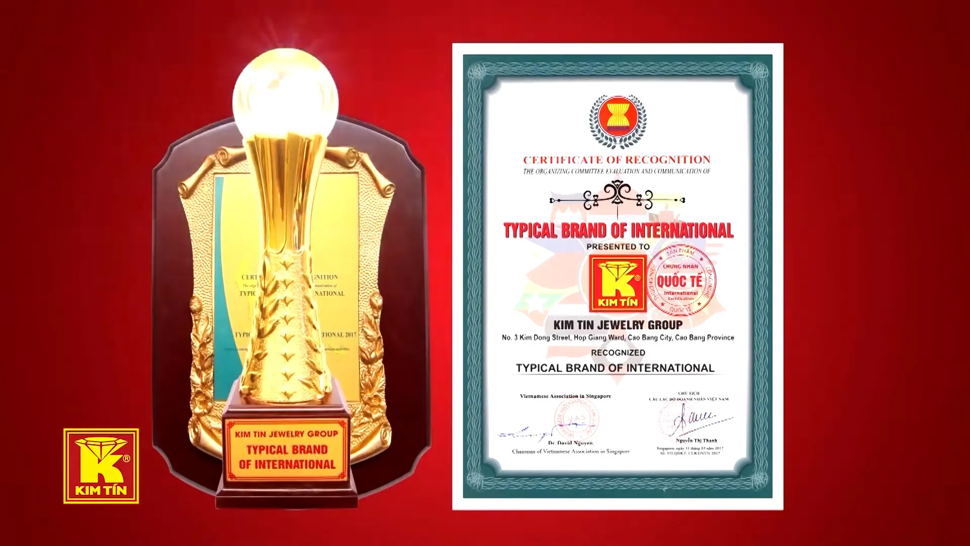 KIM TÍN - CÚP VÀNG QUỐC TẾ: THƯƠNG HIỆU MẠNH QUỐC TẾ TẠI SINGAPORE !